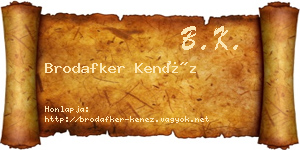 Brodafker Kenéz névjegykártya